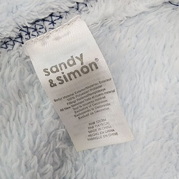 Sandy & Simon 14" Baby Lovey Zebra Blanket Blue Animal Stuffed Toy - Picture 2 of 4